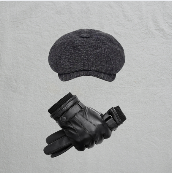 Les gants en cuir et le béret Olivier